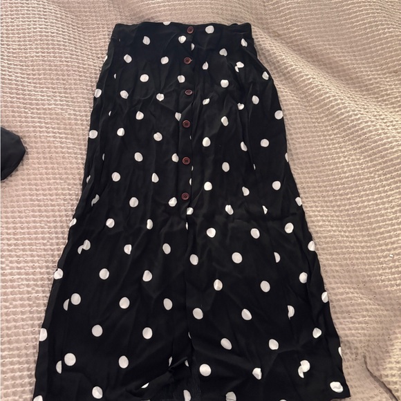 Free People Dresses & Skirts - Free People Black Midi Skirt with White Polka Dots